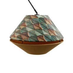 QAZQA Pendelleuchten|Wohnzimmerlampen*Pendelleuchte Schwarz mit Doppeltem Samtlampenschirm Blattdesign und Beige - Blitz