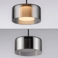 Paul Neuhaus Schlafzimmerlampen|Küchenlampen*Pendelleuchte schwarz mit Rauchglas inkl. LED 7-flammig Easylift - Rika