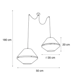 QAZQA Pendelleuchten|Wohnzimmerlampen*Pendelleuchte schwarz mit doppeltem Samt Lampenschirm grün mit goldener Innenseite 2-flammig - Cava Luxe