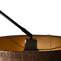 QAZQA Pendelleuchten|Wohnzimmerlampen*Pendelleuchte schwarz mit Samtschirm Krokodil-Design 35cm - Blitz