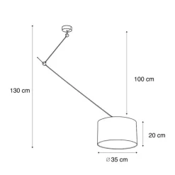 QAZQA Pendelleuchten|Wohnzimmerlampen*Pendelleuchte schwarz mit Samtschirm Krokodil-Design 35cm - Blitz