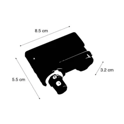QAZQA Deckenstrahler|Aufbaustrahler*Pendelleuchtenadapter für 3-Phasen-Schiene schwarz - 3-phasig