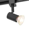 QAZQA Deckenstrahler|Aufbaustrahler*1-Phasen-Schiene spot schwarz - Jeany