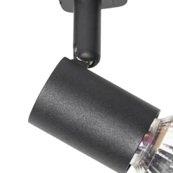 QAZQA Deckenstrahler|Aufbaustrahler*1-Phasen-Schiene spot schwarz - Jeany