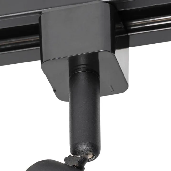 QAZQA Deckenstrahler|Aufbaustrahler*1-Phasen-Schiene spot schwarz - Jeany