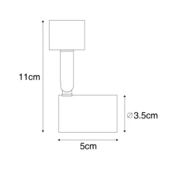 QAZQA Deckenstrahler|Aufbaustrahler*1-Phasen-Schiene spot schwarz - Jeany