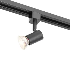 QAZQA Deckenstrahler|Aufbaustrahler*1-Phasen-Schiene spot schwarz - Jeany