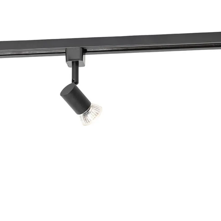 QAZQA Deckenstrahler|Aufbaustrahler*1-Phasen-Schiene spot schwarz - Jeany