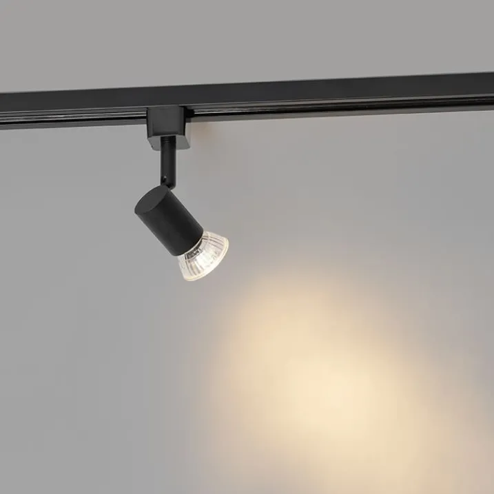 QAZQA Deckenstrahler|Aufbaustrahler*1-Phasen-Schiene spot schwarz - Jeany