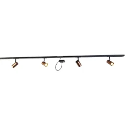 QAZQA Deckenstrahler|Aufbaustrahler*1-Phasen-Schienensystem dunkelbronze mit 4 Strahlern und I-Netzteil quadratisch - Jeana