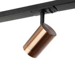 QAZQA Deckenstrahler|Aufbaustrahler*1-Phasen-Schienensystem dunkelbronze mit 4 Strahlern und 1 Netzteil rund - Jeana