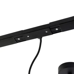 QAZQA Deckenstrahler|Aufbaustrahler*1-Phasen-Schienensystem dunkelbronze mit 4 Strahlern und 1 Netzteil rund - Jeana