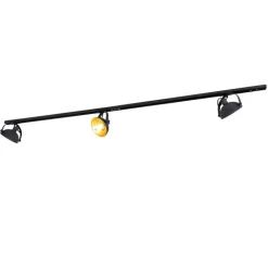 QAZQA Deckenstrahler|Aufbaustrahler*1-Phasen-Schienensystem mit 3 Strahlern schwarz verstellbar - Magnax