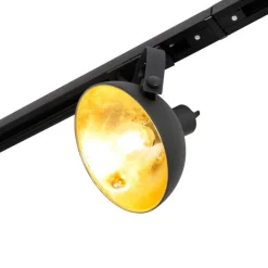 QAZQA Deckenstrahler|Aufbaustrahler*1-Phasen-Schienensystem mit 3 Strahlern schwarz verstellbar - Magnax