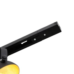 QAZQA Deckenstrahler|Aufbaustrahler*1-Phasen-Schienensystem mit 3 Strahlern schwarz verstellbar - Magnax