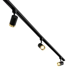 QAZQA Schlafzimmerlampen|Esszimmerlampen*1-Phasen-Schienensystem mit 5 Spots schwarz mit Goldring - Jeana