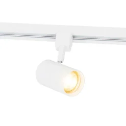 QAZQA Schlafzimmerlampen|Küchenlampen*1-Phasen-Schienensystem mit 3 Strahlern und Hängelampen weiß - Cavalux Jeana