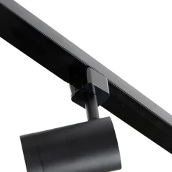 QAZQA Deckenstrahler|Aufbaustrahler*1-Phasen-Schienensystem schwarz mit 4 Strahlern und 1 Netzteil rund - Jeana