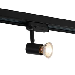 QAZQA Deckenstrahler|Aufbaustrahler*3-Phasiger Schienenstrahler schwarz GU10 50mm - 3-Phasig Jeany