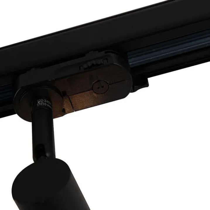 QAZQA Deckenstrahler|Aufbaustrahler*3-Phasiger Schienenstrahler schwarz GU10 50mm - 3-Phasig Jeany