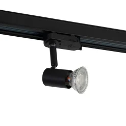 QAZQA Deckenstrahler|Aufbaustrahler*3-Phasiger Schienenstrahler schwarz GU10 50mm - 3-Phasig Jeany