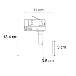 QAZQA Deckenstrahler|Aufbaustrahler*3-Phasiger Schienenstrahler schwarz GU10 50mm - 3-Phasig Jeany