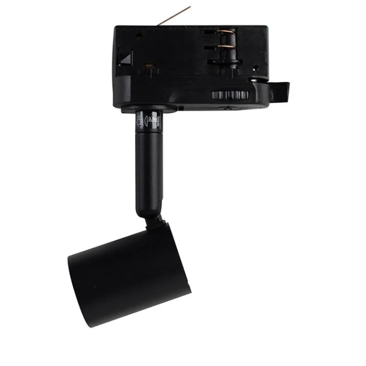 QAZQA Deckenstrahler|Aufbaustrahler*3-Phasiger Schienenstrahler schwarz GU10 50mm - 3-Phasig Jeany