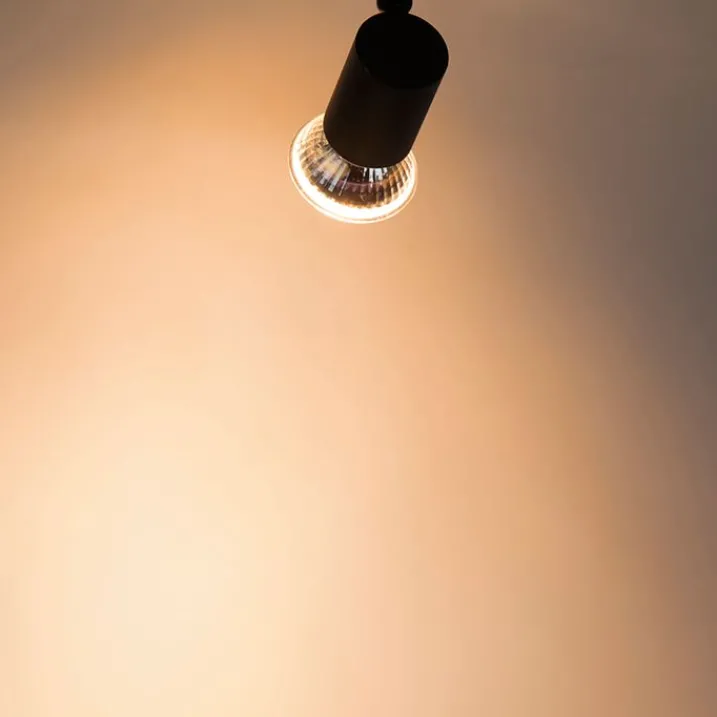 QAZQA Deckenstrahler|Aufbaustrahler*3-Phasiger Schienenstrahler schwarz GU10 50mm - 3-Phasig Jeany