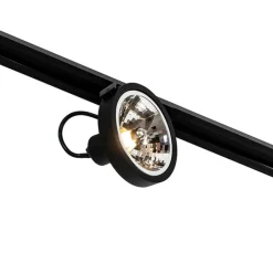 QAZQA Deckenstrahler|Aufbaustrahler*1-phasiger Schienenstrahler schwarz - Iconic Go