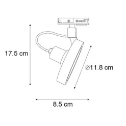 QAZQA Deckenstrahler|Aufbaustrahler*1-phasiger Schienenstrahler schwarz - Iconic Go