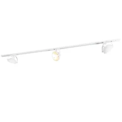 QAZQA Deckenstrahler|Aufbaustrahler*1-Phasiges Schienensystem mit 3 verstellbaren Strahlern weiß - Magnax