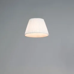 QAZQA Lampenschirme*Plissee-Lampenschirm Weiß Rund Abgeschrägt 25/15/16.5