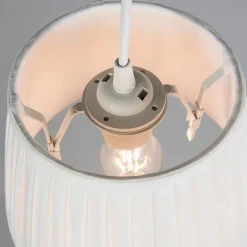 QAZQA Lampenschirme*Plissee-Lampenschirm Weiß Rund Abgeschrägt 25/15/16.5