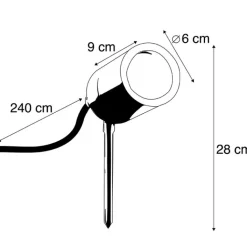 QAZQA Gartenbeleuchtung|Außenstrahler*Punktlicht anthrazit einstellbar IP44 - Solo