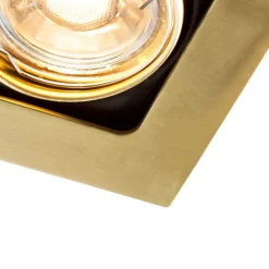 QAZQA Einbaustrahler|Wohnzimmerlampen*Quadratischer Einbaupunkt Gold / Messing drehbar und kippbar - Artemis