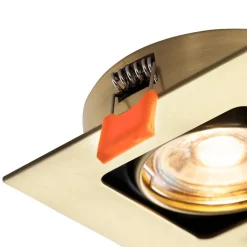 QAZQA Einbaustrahler|Wohnzimmerlampen*Quadratischer Einbaupunkt Gold / Messing drehbar und kippbar - Artemis