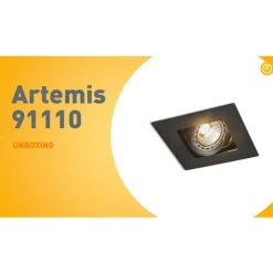 QAZQA Einbaustrahler|Wohnzimmerlampen*Quadratischer Einbauspot schwarz schwenk- und neigbar - Artemis