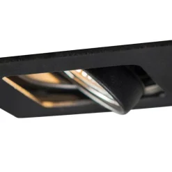 QAZQA Einbaustrahler|Wohnzimmerlampen*Quadratischer Einbauspot schwarz schwenk- und neigbar - Artemis