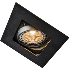 QAZQA Einbaustrahler|Wohnzimmerlampen*Quadratischer Einbauspot schwarz schwenk- und neigbar - Artemis