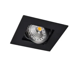 QAZQA Einbaustrahler|Wohnzimmerlampen*Quadratischer Einbauspot schwarz schwenk- und neigbar - Artemis
