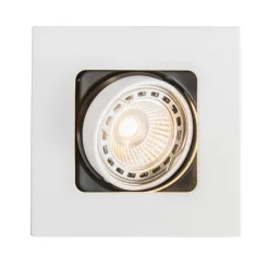 QAZQA Einbaustrahler|Wohnzimmerlampen*Quadratischer Einbauspot weiß schwenkbar und kippbar - Artemis