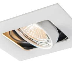 QAZQA Einbaustrahler|Wohnzimmerlampen*Quadratischer Einbauspot weiß schwenkbar und kippbar - Artemis