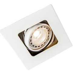 QAZQA Einbaustrahler|Wohnzimmerlampen*Quadratischer Einbauspot weiß schwenkbar und kippbar - Artemis