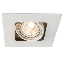 QAZQA Einbaustrahler|Wohnzimmerlampen*Quadratischer Einbauspot weiß schwenkbar und kippbar - Artemis