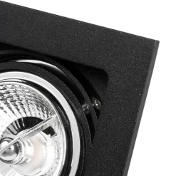 QAZQA Schlafzimmerlampen|Küchenlampen*Quadratischer Einbaustrahler schwarz verstellbar - Artemis 70