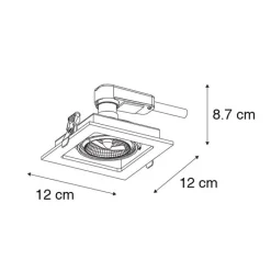 QAZQA Schlafzimmerlampen|Küchenlampen*Quadratischer Einbaustrahler schwarz verstellbar - Artemis 70