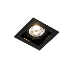 QAZQA Schlafzimmerlampen|Küchenlampen*Quadratischer Einbaustrahler schwarz verstellbar - Artemis 70