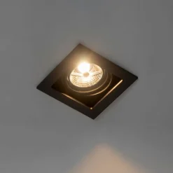 QAZQA Schlafzimmerlampen|Küchenlampen*Quadratischer Einbaustrahler schwarz verstellbar - Artemis 70