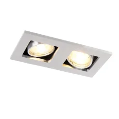 QAZQA Einbaustrahler|Wohnzimmerlampen*Rechteckiger Einbauspot aus 2-flammigem Aluminium - Qure