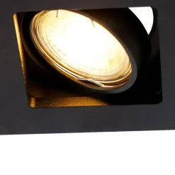 QAZQA Einbaustrahler|Wohnzimmerlampen*Rechteckiger Einbauspot 2-flammig schwarz - Qure